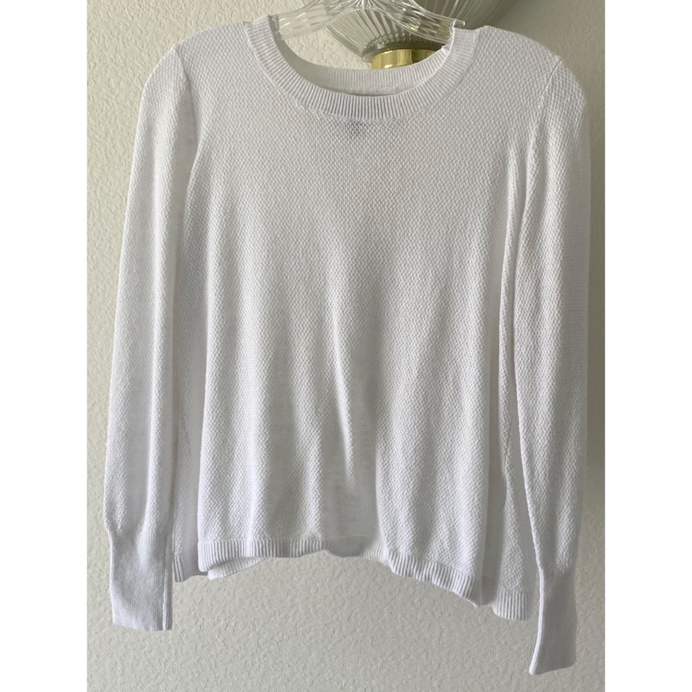 BR White Knit Sweater w/Open Back